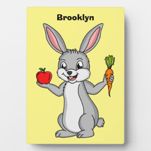 Cute bunny rabbit met groenten cartoon fotoplaat