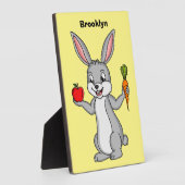 Cute bunny rabbit met groenten cartoon fotoplaat (Zijkant)