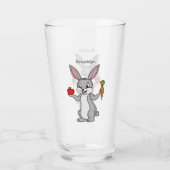 Cute bunny rabbit met groenten cartoon glas (Achterkant)