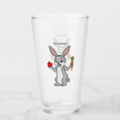 Cute bunny rabbit met groenten cartoon glas (Voorkant)