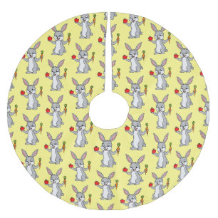 Cute bunny rabbit met groenten cartoon kerstboom rok