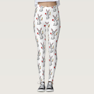 Cute bunny rabbit met groenten cartoon leggings