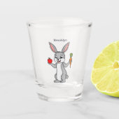 Cute bunny rabbit met groenten cartoon shot glas (Voorkant)