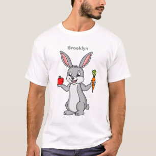 Cute bunny rabbit met groenten cartoon t-shirt