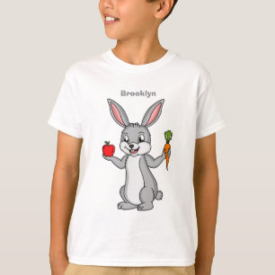 Cute bunny rabbit met groenten cartoon t-shirt
