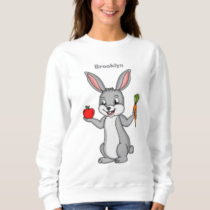 Cute bunny rabbit met groenten cartoon trui