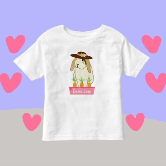 Cute Bunny Rabbit met Pet en naam Kinder Shirts
