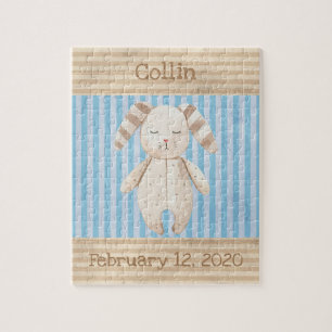 Cute Bunny Rabbit Monogram Fun Legpuzzel