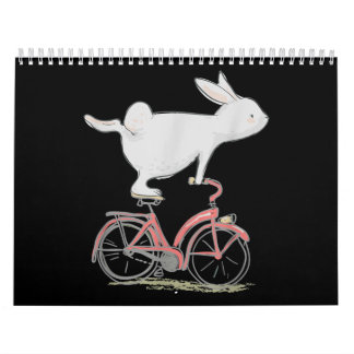 Cute Bunny Rabbit on Bike Cycling Bicycle Kalender