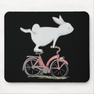 Cute Bunny Rabbit on Bike Cycling Bicycle Muismat