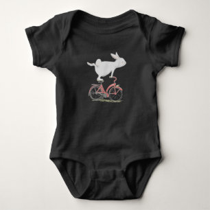 Cute Bunny Rabbit on Bike Cycling Bicycle Romper