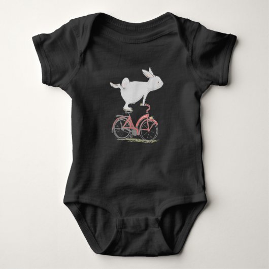 Cute Bunny Rabbit on Bike Cycling Bicycle Romper (Voorkant)