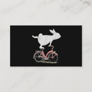 Cute Bunny Rabbit on Bike Cycling Bicycle Visitekaartje