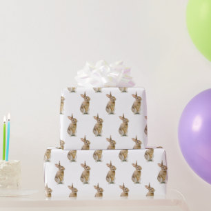 Cute Bunny Rabbit on White Cadeaupapier
