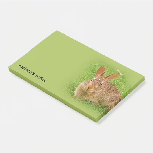 Cute Bunny Rabbit op de Golf Green Post-it® Notes (Schuin)