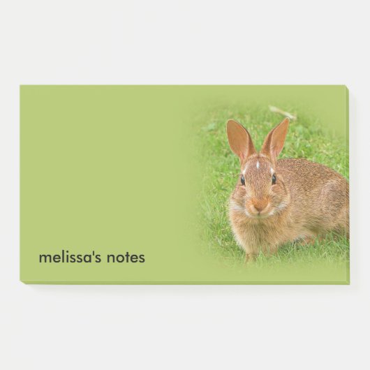 Cute Bunny Rabbit op de Golf Green Post-it® Notes (Voorkant)
