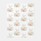 Cute Bunny Rabbit Pastel Pink Fleece Deken (Voorkant)