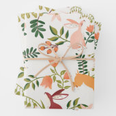 Cute Bunny Rabbit Pattern Design Inpakpapier Vel (In situ)