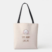 Cute Bunny Rabbit Peking boven Quote Draagtas (Achterkant)