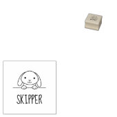 Cute Bunny Rabbit Peking Custom Name 2 Rubberstempel (Gestempeld)