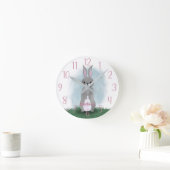 Cute Bunny Rabbit Persoonlijke  Ronde Klok (Huis)