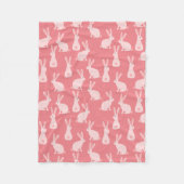 Cute Bunny Rabbit Pink Pattern Fleece Deken (Voorkant)