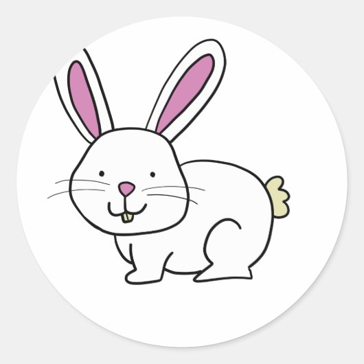 CUTE BUNNY RABBIT RONDE STICKER (Voorkant)