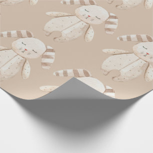 Cute Bunny Rabbit Rustic Baby shower Cadeaupapier