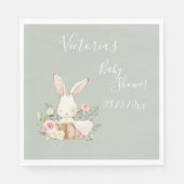 Cute Bunny Rabbit Sage Baby shower Personalized Servet (Voorkant)