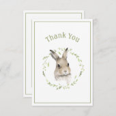 Cute Bunny Rabbit Simple Bedankt Card (Voorkant / Achterkant)