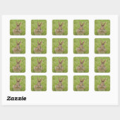 Cute Bunny Rabbit Vierkante Sticker (Vel)