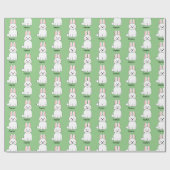 Cute Bunny Rabbit Voeg een naam-omslagpapier toe Cadeaupapier (Vlak)