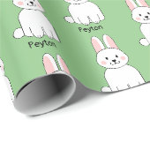 Cute Bunny Rabbit Voeg een naam-omslagpapier toe Cadeaupapier (Rol Hoek)