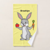 Cute bunny rabbit with vegetables (Serviette à main)