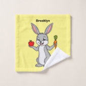 Cute bunny rabbit with vegetables (Gant de toilette)
