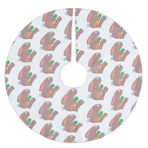 Cute bunny rabbit, zittend met wortelcartoon kerstboom rok