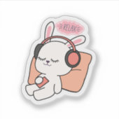 Cute Bunny “Relax” Sticker | Calm & Cozy Aesthetic (Devant)