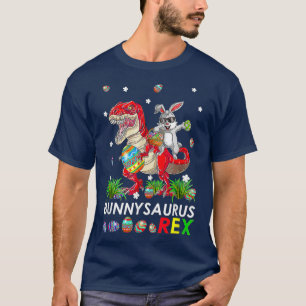 Cute Bunny saurus Rex T Rex Dino Dabbing Rabbit Ea T-shirt