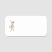 Cute Bunny School Name Label Naamplaatje (Voorkant)