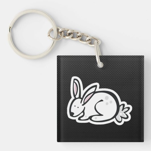 Cute Bunny Slank Sleutelhanger (Voorkant)