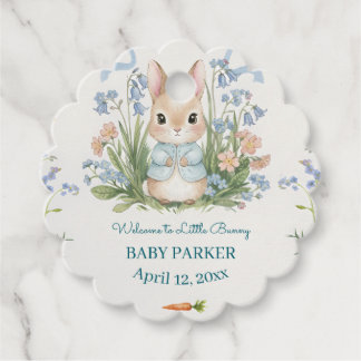 Cute Bunny Spring Floral Personalized Baby Shower  Bedankjes Labels