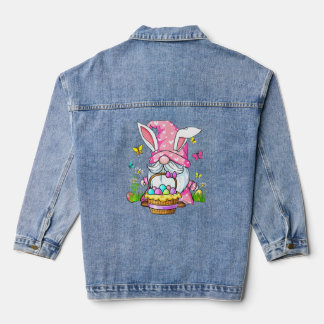 Cute Bunny Spring Gnome Happy Paasdag Denim Jacket