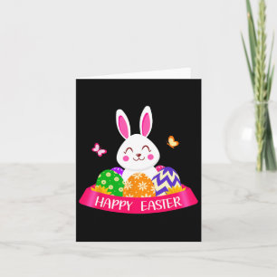 Cute Bunny Spring Hunt Eggs Rabbit Happy Easter Da Kaart