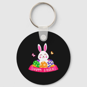 Cute Bunny Spring Hunt Eggs Rabbit Happy Easter Da Sleutelhanger