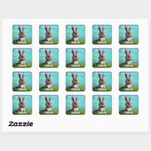 Cute Bunny Square Sticker (Vel)