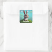 Cute Bunny Square Sticker (Tas)