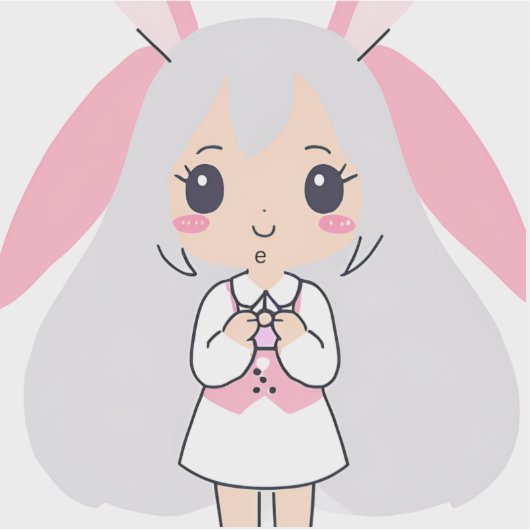 Cute Bunny Sticker (Voorkant)