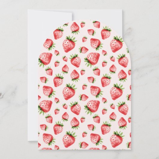 Cute Bunny Strawberry Theme First Birthday Kaart (Achterkant)