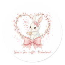 Cute Bunny Tea-riffic Valentijnsticker