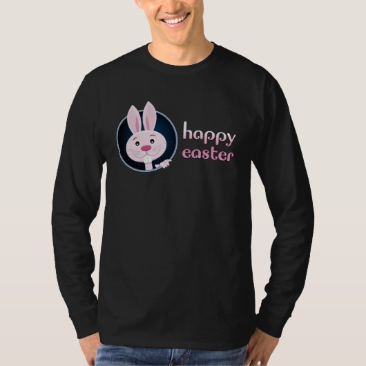 Cute Bunny w Happy Easter for Teacher T-shirt (Voorkant)